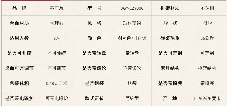 带转盘餐桌